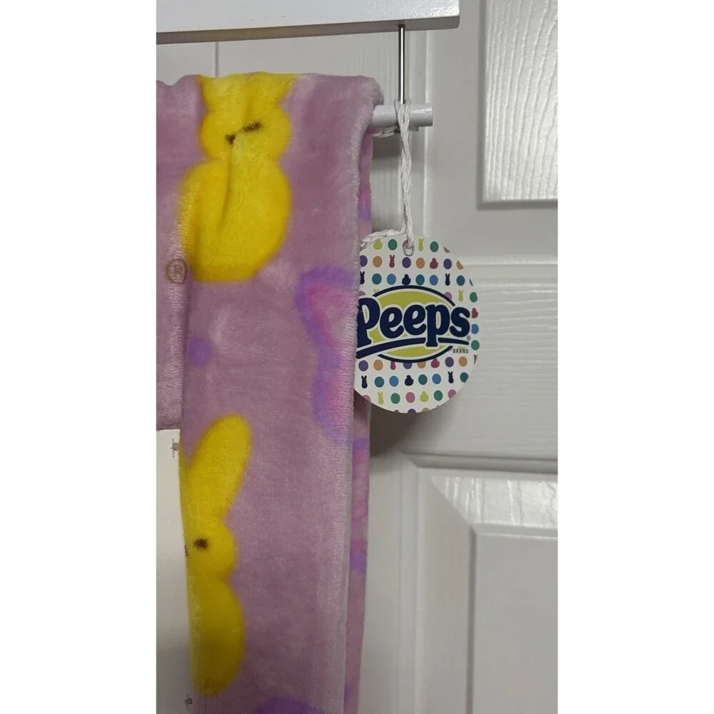 Peeps Happy Easter Plush Throw Blanket 60x70 Pink Bunny Butterfly Oversized